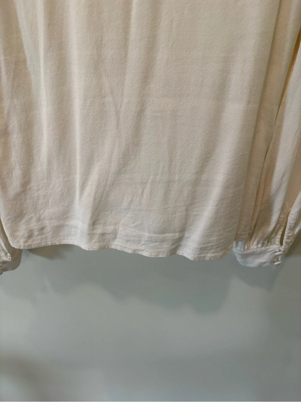 Reformation Anaya Tie-Neck Long-Sleeve Blouse